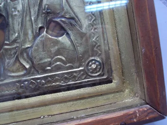 Икона Спаситель Иисус Христос в окладе и киоте размер 31,7 х 27 см №13863 Інтернет-аукціон
