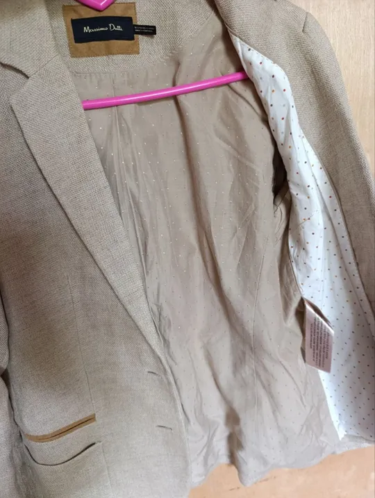 Жакет лляний massimo dutti, жіночий, бежевий, оригінал З аукціону