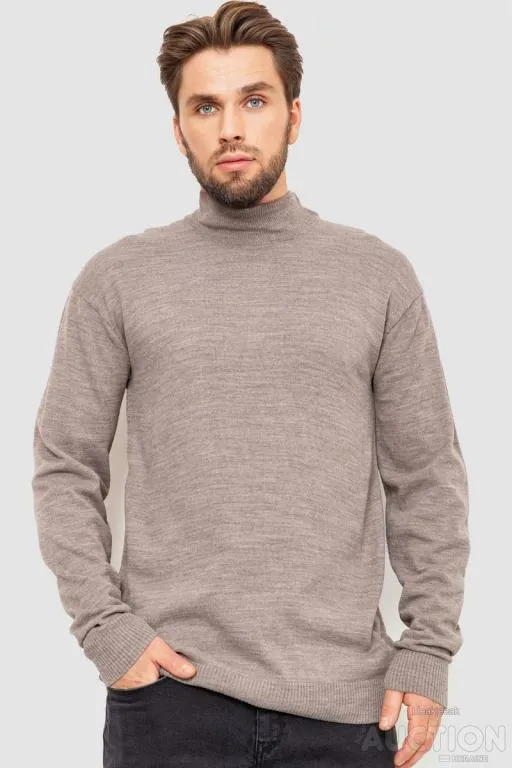 Свитер мужской однотонный, цвет мокко, 161R1770 Ціна