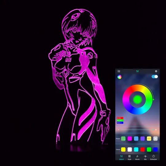 Акриловий світильник-нічник керування з телефона Рей Аянамі (Rebuild) tty-n000563 Ціна