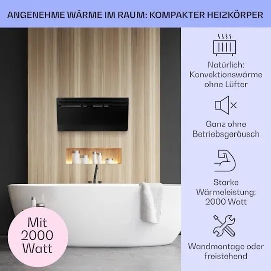 Конвекторний обігрівач Klarstein Hot Spot Slimcurve 2000/1000W Продаж