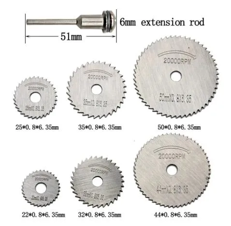 Купити Отрезные пильные диски для бормашин. Фреза отрезная круглая для бормашин. В наборе 6 шт. + держатель