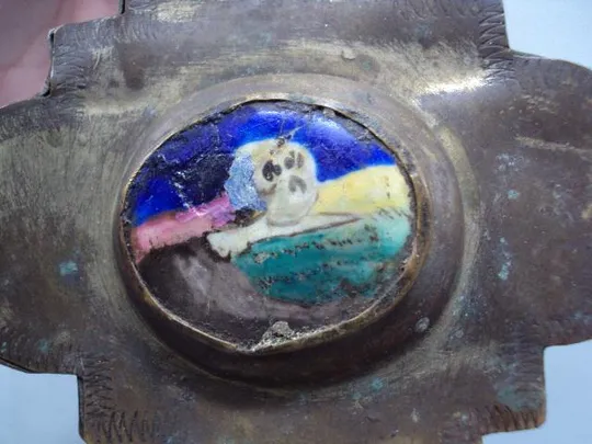 Крест распятие эмаль металл высота 40,5 см, ширина 27 см толщина 2-2,8 см №13894 Інтернет-аукціон