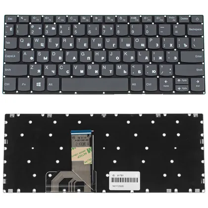 фото, Клавіатура для ноутбука LENOVO (IdeaPad S130-11IGM) rus, black, без кадру