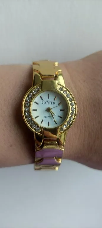Красивые часы Картер, привезены из Англии, рабочие, выглядят как золотые, камешки-стразы  fr966 Де купити