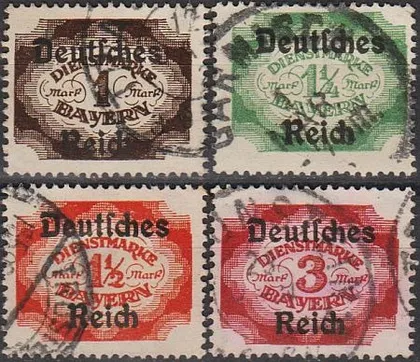 фото, 1920 - Німеччина - Службові - Надруки на марках Баварії Mi.46-50 _10,0 €