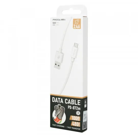 Купити Кабель Proda PD-B72m USB - micro USB (M/M), 1 м, White (PD-B72m-WHT)