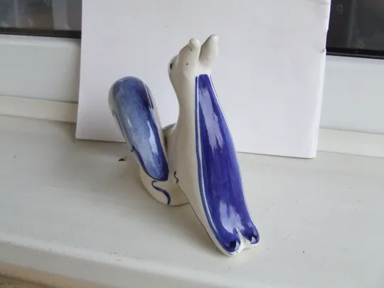 Гжель Білочка Бесарабова раз.16 х 13 см. 1960 р. ссср. Продаж