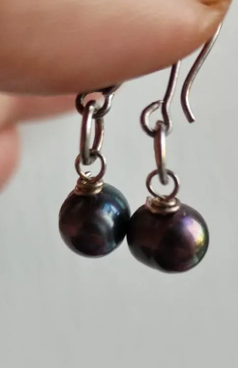 Интересные серьги из серебра с натуральным жемчугом, ручной работы.TNV152 Продаж