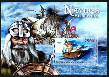 фото, Бурунди парусник Фортуна викинг 2012 MNH**