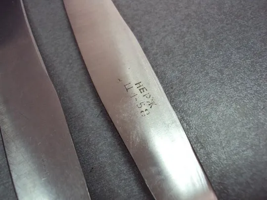 Набор столовые приборы ножи нержавейка мнц ЗиШ ссср нож длина 24 см лот 4 шт в коробке №11710 Продаж