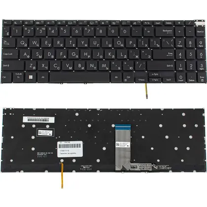 фото, Клавіатура для ноутбука ASUS (K6602 series) rus, black, без кадру, підсвічування клавіш (ОРИГІНАЛ)