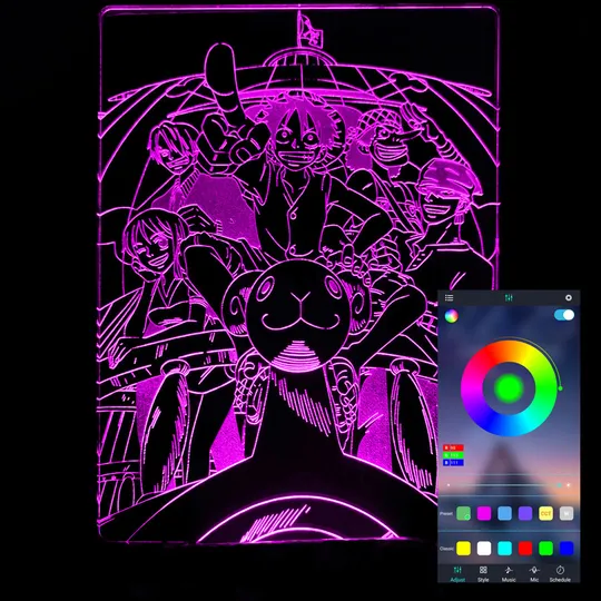 Акриловий світильник-нічник керування з телефона Манки Д. Луффи 2 (Monkey D. Luffy) tty-n000925 Ціна