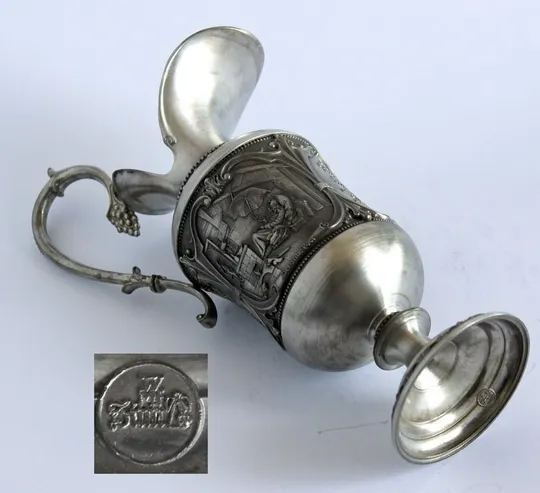 Антикварний олов&#039;яний глечик кувшин К. Шпіцвег 650 мл Zinn95% WMF Germany Де купити