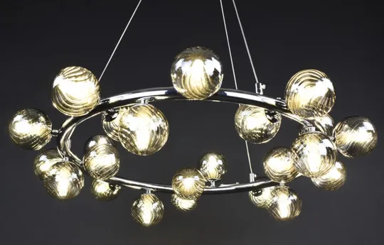 Люстра подвесная на 25 лампочек 27785 Хром 40-170х72х72 см. Недорого