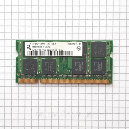 фото, Модуль пам'яті Qimonda 1GB 2Rx8 PC2-5300S (DDR2) HYS64T128021HDL-3S-B для ноутбука