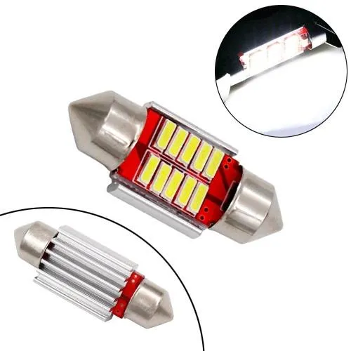 LED C5W C10W 31мм лампа в автомобиль, 10 SMD 4014, с обманкой Canbus, белый Ціна
