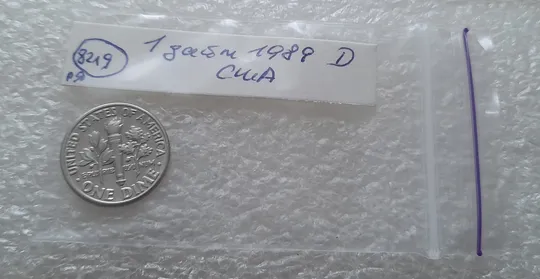 (8219 ря) 1 дайм 1989 D США (10 центів 1989) Характеристики