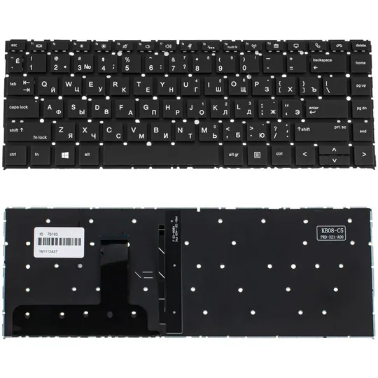 Клавіатура для ноутбука HP (EliteBook: 1040 G4) rus, black, без кадру, підсвічування клавіш Ціна