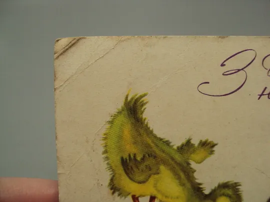 Открытка С днем рождения! утенок и цветок утка и лилия художник К.Б. Полякова 1964 год №17963 Продаж