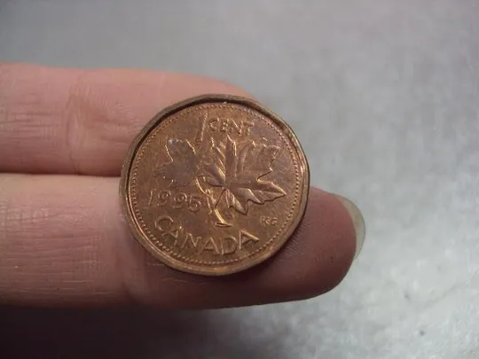 монета канада 1 цент 1995 №9536 З аукціону