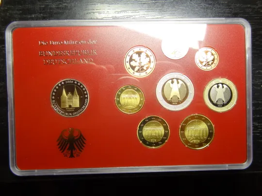 Комплект євромонет Німеччини 2006 A (повний комплект+ювілейна) UNC Ціна