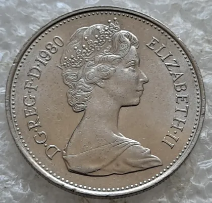 фото, (7776) 5 пенсів 1980 Великобританія (5 пенсов 1980 Великобритания)