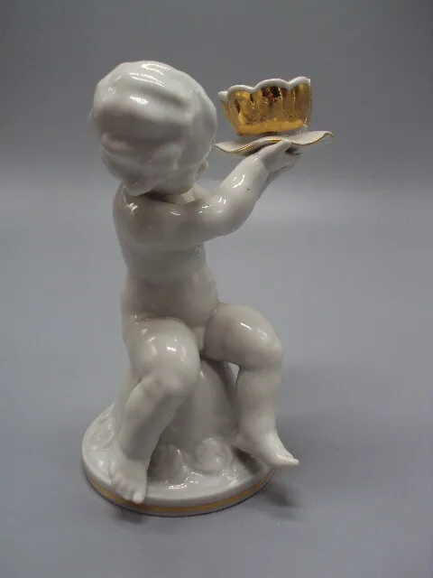 Подсвечник фигура фарфор Германия Metzler with ortloff 1940 мальчик путти ребенок 14,5 см №15457 Інтернет-аукціон