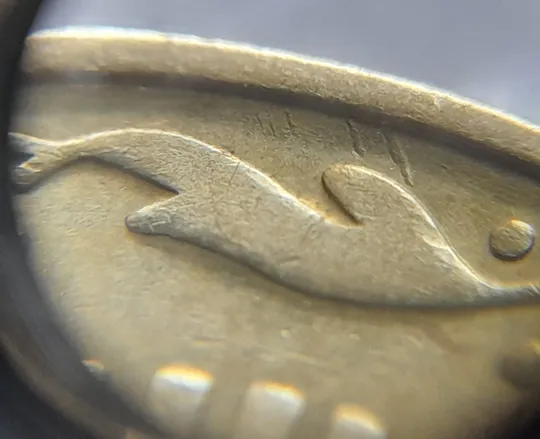 (4518) 50 копійок 1992 1БАм брак &quot;дві полоски&quot; на реверсі (50 копеек 1992 1БАм царапина штемпеля) Продаж