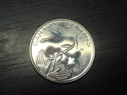 фото, 25 центів 2017 Канада - 150 років Конфедерації (кольоровий принт)