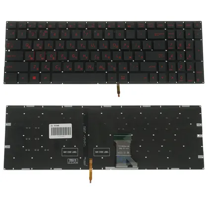 фото, Клавіатура для ноутбука ASUS (GL702VML) rus, black, без фрейма, підсвічування клавіш