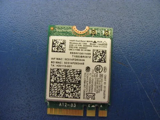 Купити №57-13 WI-FI адаптер 7260NGW 04X6007 04X6082 8260NGW 00JT530 для LENOVO P50 T540p L440 L540 X240 T440 T450 T460  T440P T540P W540 оригінал