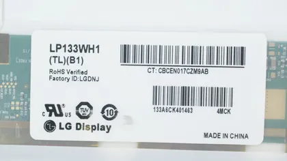 фото, Матриця 13.3 LP133WH1-TLB1 (1366*768, 40pin, LED, NORMAL, глянець, роз'єм праворуч знизу) для ноутбука