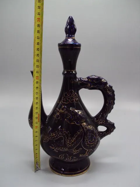 Купити Графин штоф кувшин чайник фарфор кобальт дракон высота с крышкой 30,5 см, без 26 см №14051