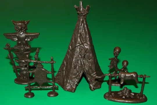 індіанське поселення табір Апачів АКСЕСУАРИ з набору №1206 индейцы ATLANTIC 60мм Ціна