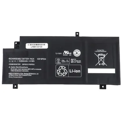 фото, Оригінальна батарея для ноутбука Sony BPS34 (VGP-BPS34, SVF14A, SVF15A series) 11.1V 3650mAh 41Wh Black