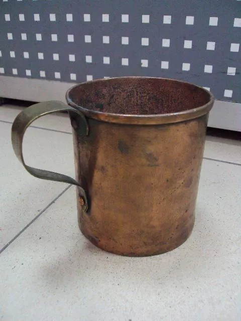 Кружка медь старая высота 12 см, диаметр 11,5 см №622 Характеристики