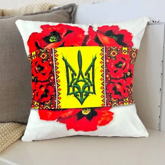 Подушка патриотическая Цветущая Украина 3D 2539_E 11986 50х50 см Ціна