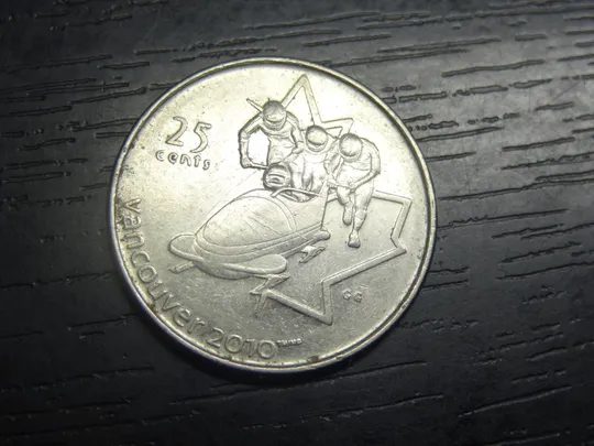 25 центів 2008 Канада Ванкувер 2010 - Бобслей Ціна