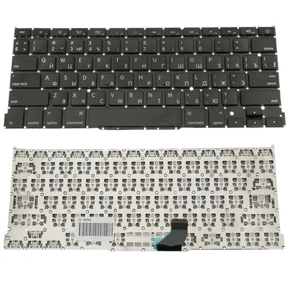 фото, Клавіатура для ноутбука APPLE (MacBook Pro Retina: A1502 (2013-2015)) rus, black, SMALL Enter