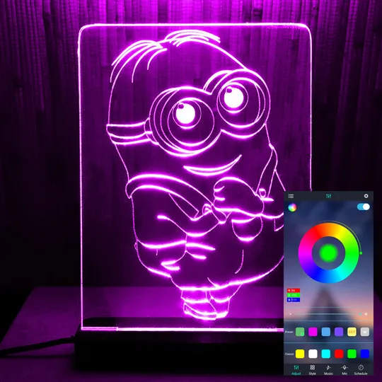 Акриловий світильник-нічник керування з телефона Міньйон (Mignon) tty-n000720 Ціна