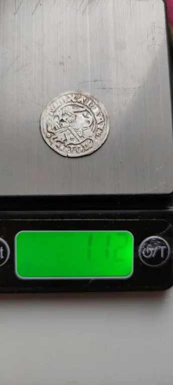 Монета начала 16 века Орёл с высунутым языком, всадник с мечом, Литва, серебро tvk58. Де купити