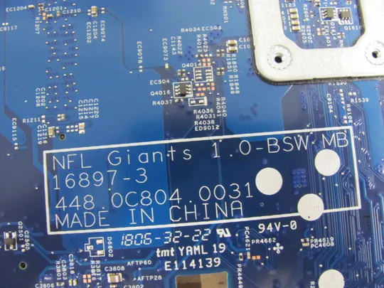 номер0335-9 материнська плата РОБОЧА NFL Giants 1.0 BSW-MB 16897-3 448.0C804.0031 Celeron N3060 SR2KN для HP Pavilion 17-bs 17-B Mainboard Материнка Основна плата Системна плата Плата системи Laptop motherboard мамка ноутбучна плата Продаж