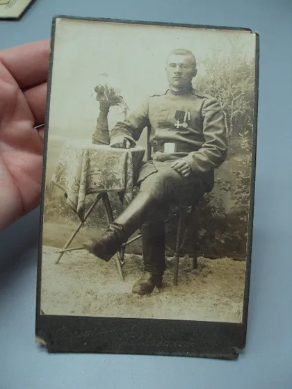 фото, Фотография портрет Lappeenrannan Valokuvaamo Финляндия униформа военный форма риа награды №18669ч