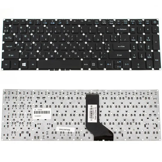 Клавіатура для ноутбука ACER (E5-522, E5-573) ukr, black, без кадру Ціна