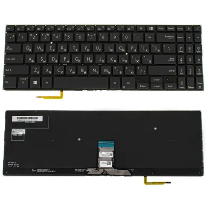 фото, Клавіатура для ноутбука ASUS (P3540 series) rus, black, без фрейму, підсвічування клавіш