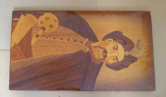 Купити БОГДАН ХМЕЛЬНИЦКИЙ = Картина из дерева в технике Маркетри = Размер 28,5 см. Х 50 см. = СССР