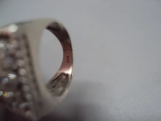 Женское кольцо перстень квадрат белые вставки серебро 925 проба вес 8,58 г 16,5 размер №15583 Торговий майданчик