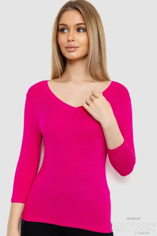 Лонгслив женский укороченный с рукавом 3/4, цвет розовый, 186R509 Ціна