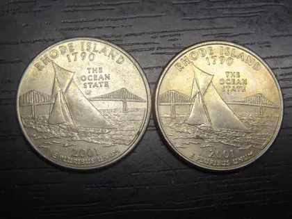 фото, 1/4 долара 2001 США Род-Айленд (два різновиди)